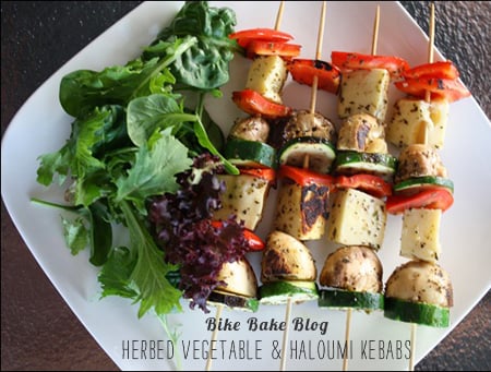 FoodieCrush Magazine Bike Bake Blog Vegetable Haloumi Kebab