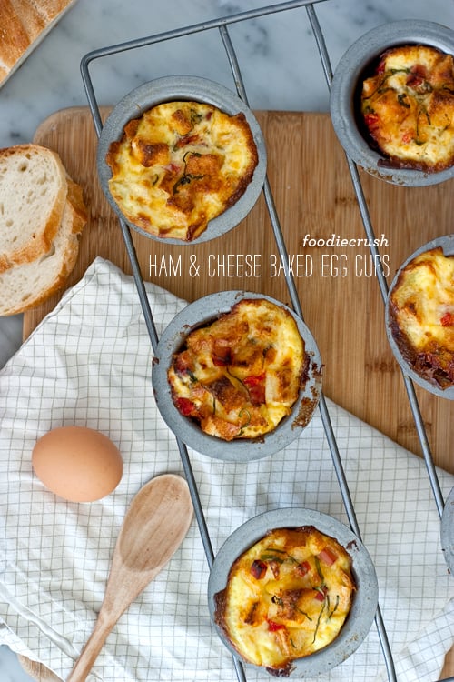 FoodieCrush Magazine Baked Ham and Cheese Egg Cups