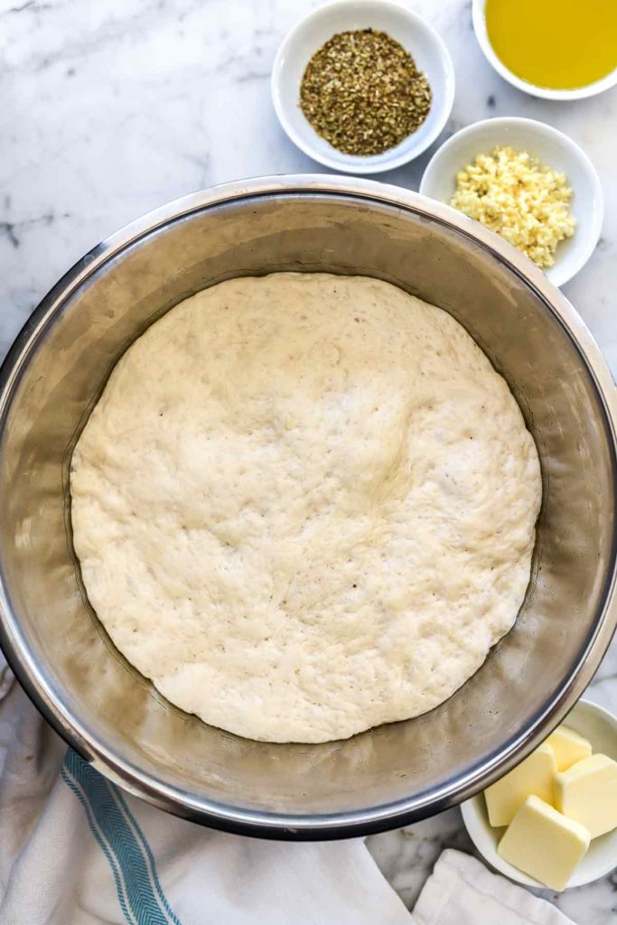 Pizza dough in bowl | foodiecrush.com