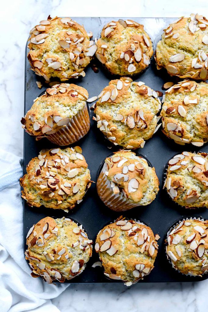 lemon and almond poppy seed muffins