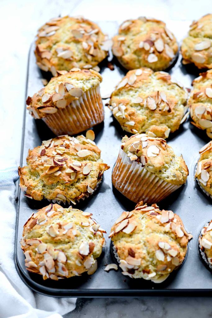 lemon poppy seed muffins with almonds