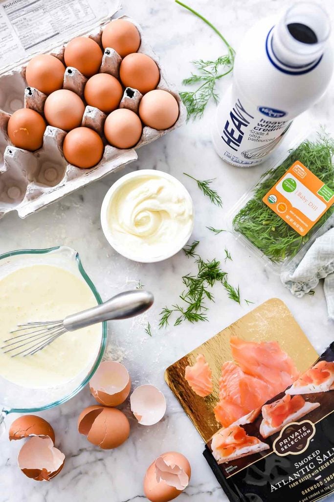 Smoked Salmon Egg Quiche ingredients | foodiecrush.com