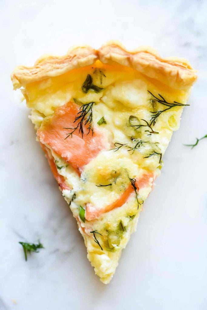 Smoked Salmon Dill and Goat Cheese Quiche | foodiecrush.com 