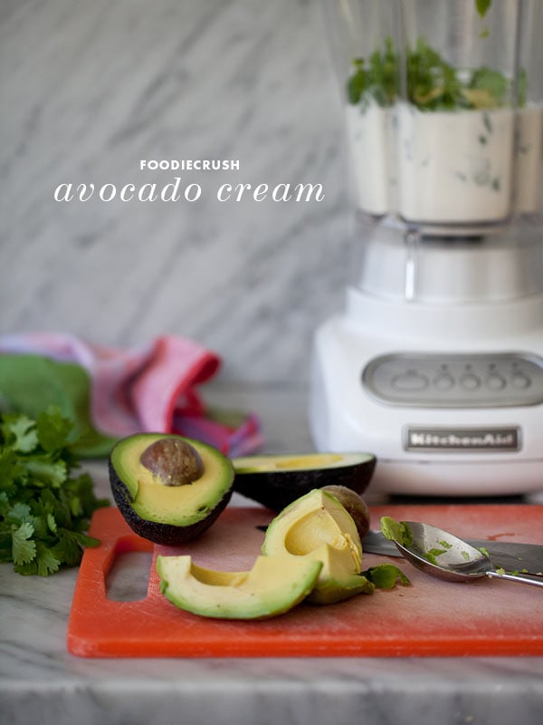 Avocado Cream Chicken Suisa Enchilada from FoodieCrush