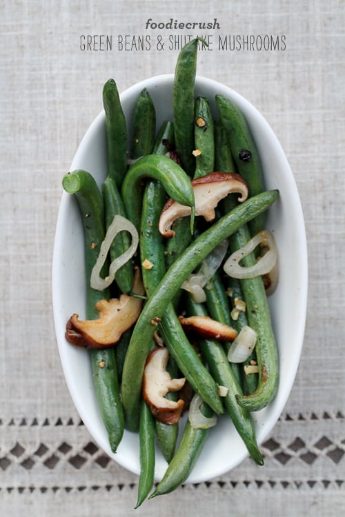 Green Beans and Shiitake Mushrooms from foodiecrush.com