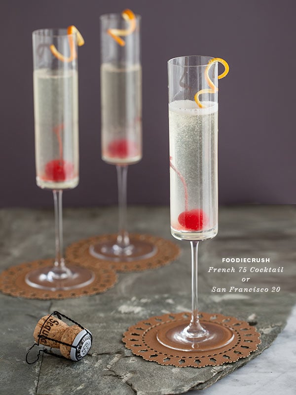 French 75 Cocktail || FoodieCrush