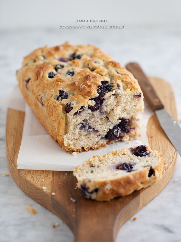 Oatmeal Blueberry Bread Recipe || foodiecrush.com