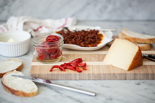 Chorizo and Peppadew Pepper Grilled Cheese | FoodieCrush.com