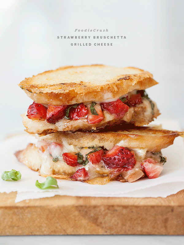 Strawberry Bruschetta Grilled Cheese | FoodieCrush.com