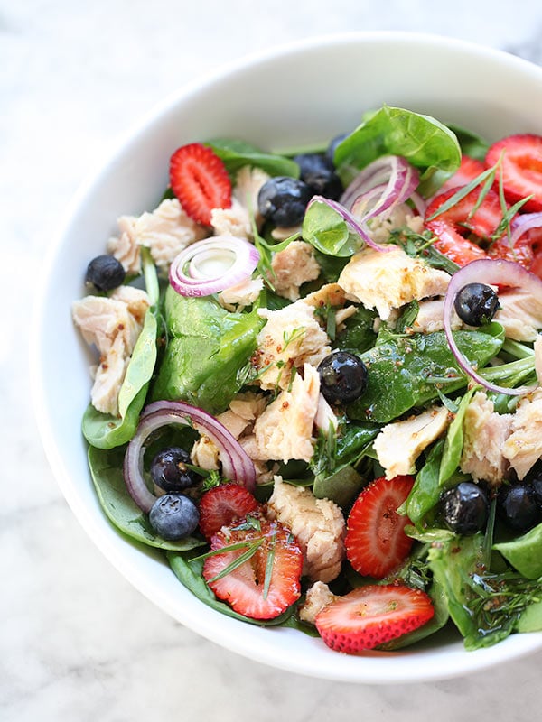 Summer Berry Spinach Salad via Foodie Crush