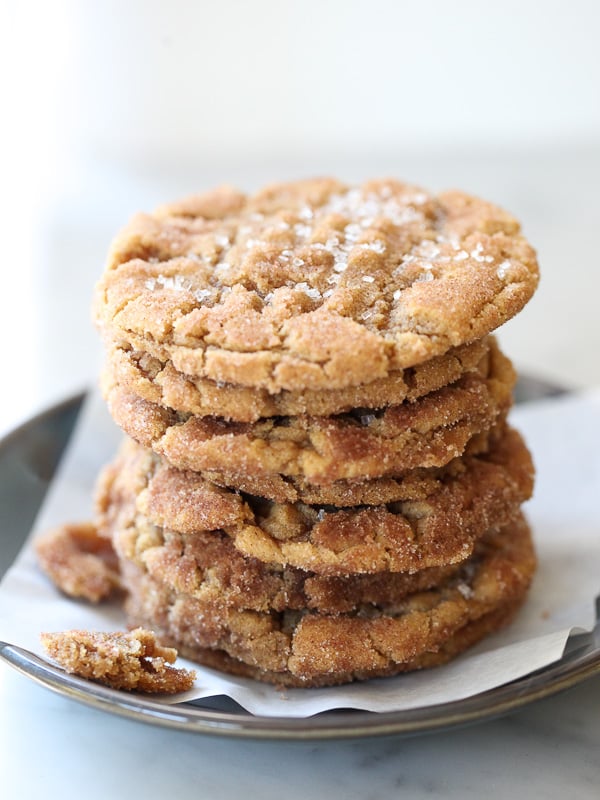 Flourless Chewy Cinnamon Sugar Peanut Butter Cookies