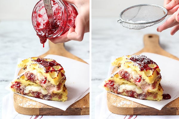 Monte Cristo Waffle Sandwich | foodiecrush.com