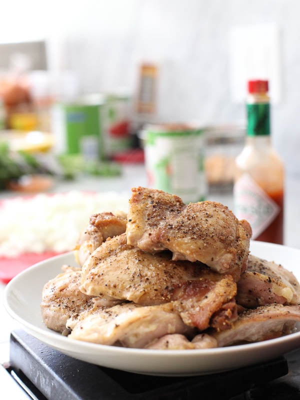 Tabasco Braised Chicken with Chickpeas | foodiecrush.com