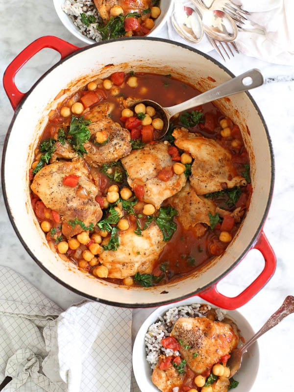 Tabasco Braised Chicken with Chickpeas | foodiecrush.com