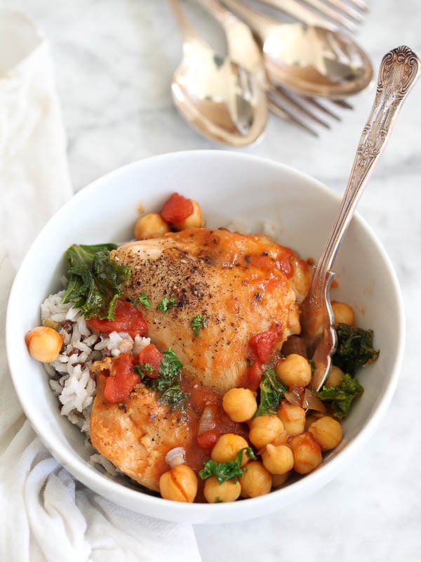 Tabasco Braised Chicken with Chickpeas | foodiecrush.com