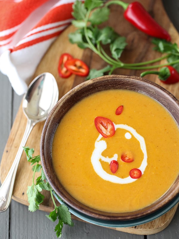 5 Ingredient Thai Pumpkin Soup | foodiecrush.com