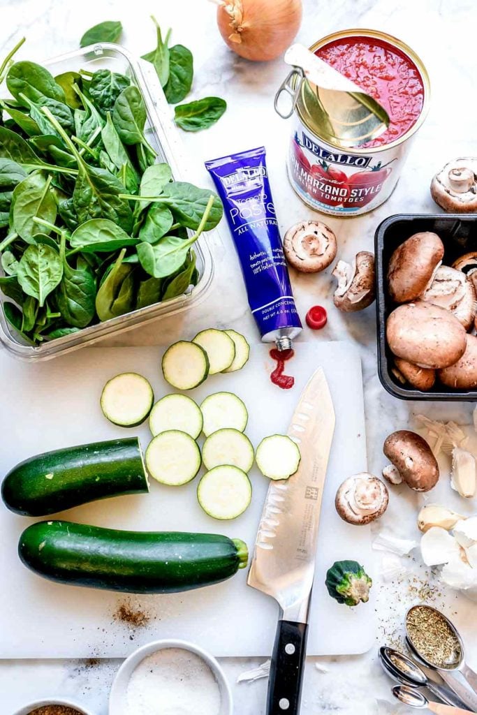 Ingredients Vegetarian Crockpot Lasagna Soup | foodiecrush.com #soup #lasagna #crockpot #easy #vegetarian #healthy