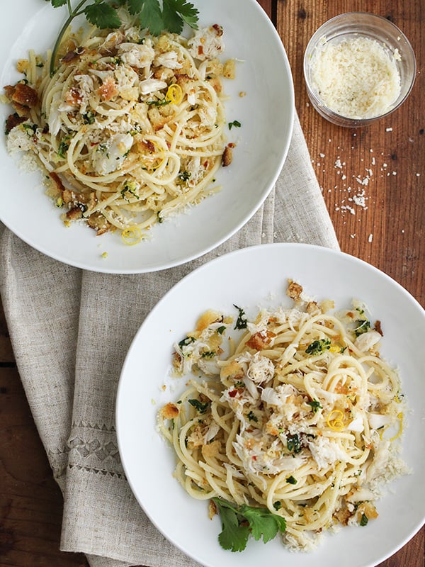 Crab Spaghetti with Lemon Gremolata foodiecrush.com