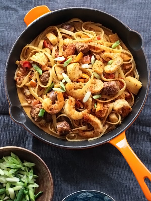 Blackened Seafood Pasta | foodiecrush.com