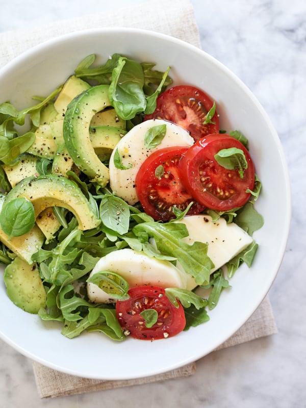 Avocado Caprese Salad Foodiecrush.com