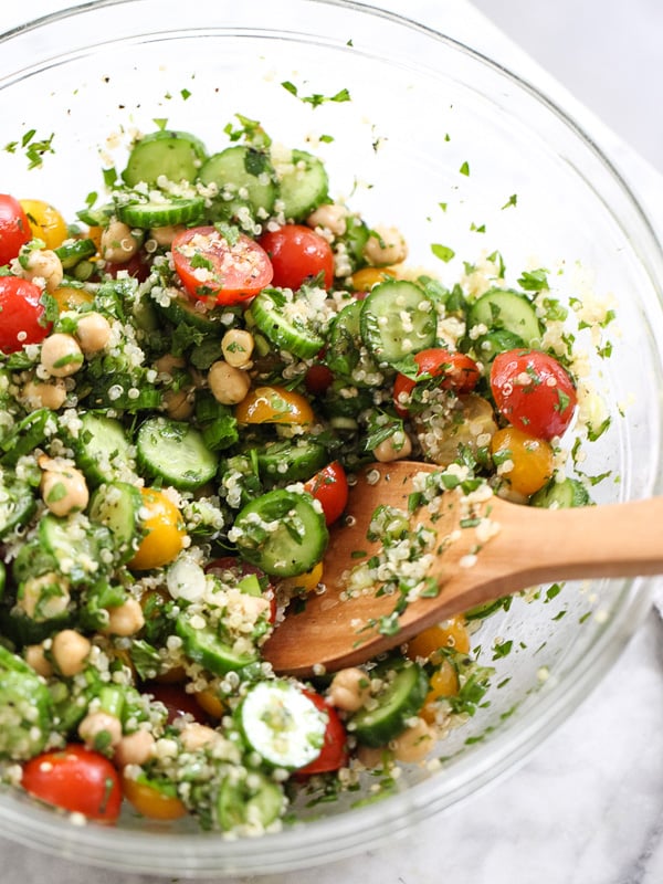 Quinoa Tabbouleh with Chickpeas foodiecrush.com