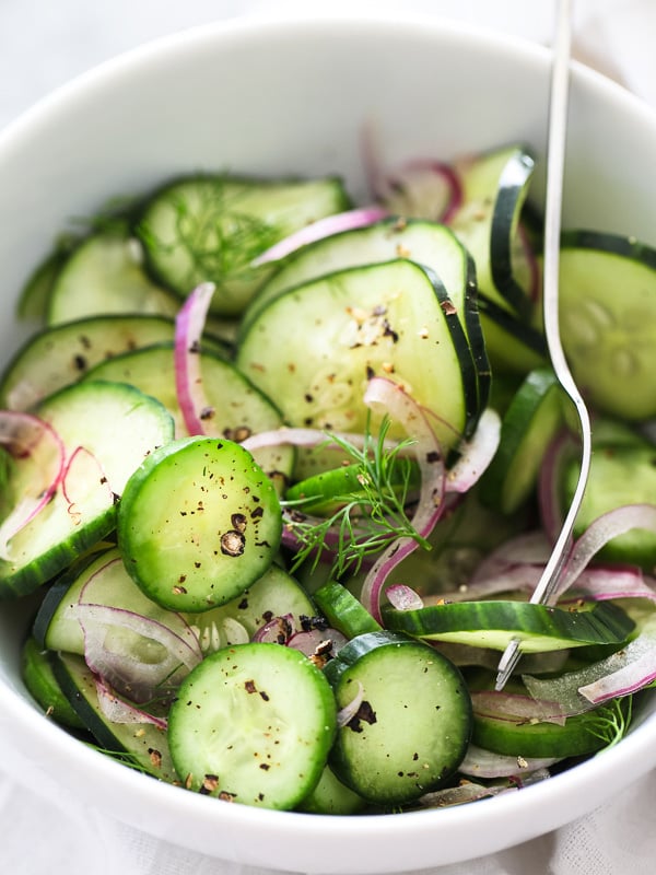 Dill Cucumber Salad on foodiecrush.com