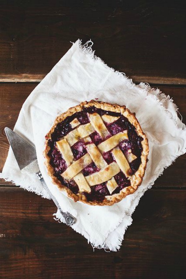 Blackberry Raspberry Pie from The Little Red House on foodiecrush.com