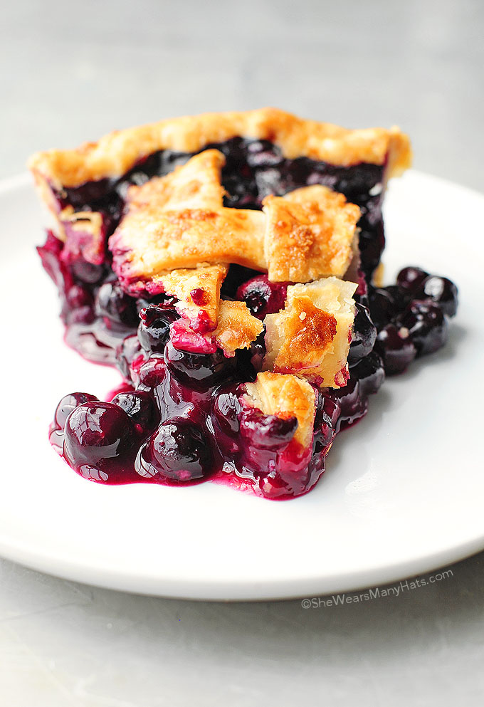 Easy Blueberry Pie from She Wears Many Hats on foodiecrush.com