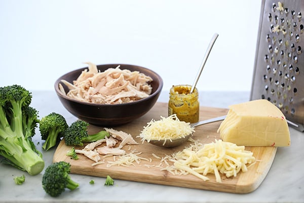 Cheesy Chicken and Broccoli Whole Wheat Pasta on foodiecrush.com