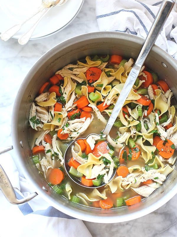 Homemade Chicken Noodle Soup recipe on foodiecrush.com