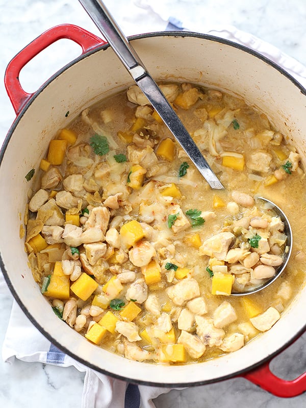 Easy White Bean Chicken Chili on foodiecrush.com