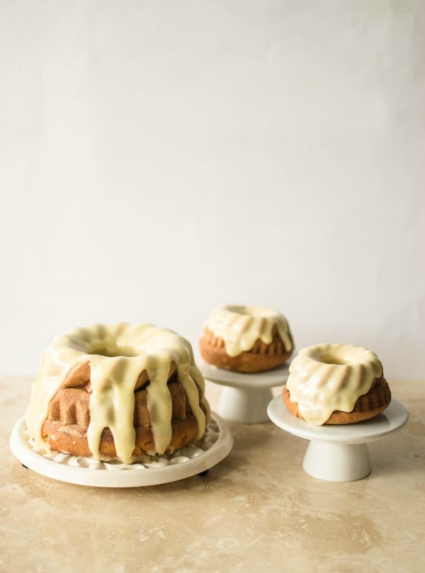 Vanilla Malted Bundt Cake with White Chocolate and Cardamom Frosting from butterandbrioche.com on foodiecrush.com