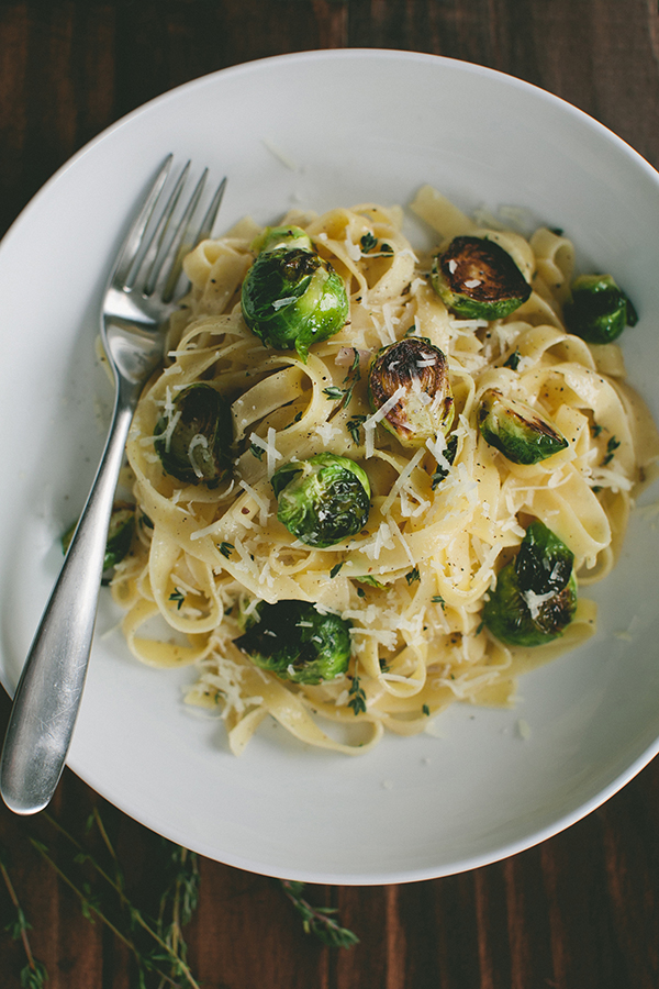 Pasta with Grapefruit Sauce and Brussels Sprouts | athoughtforfood.net