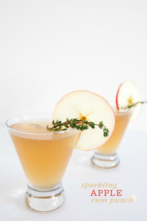 Sparkling Apple Rum Punch from fruitcake.com on foodiecrush.com