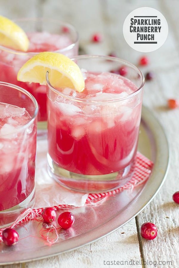 Sparkling Cranberry Punch from tasteandtellblog.com on foodiecrush.com