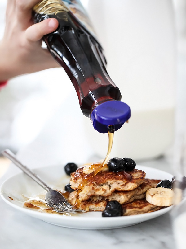 The Best Banana Bread Pancakes | foodiecrush.com #easy #mix #buttermilk