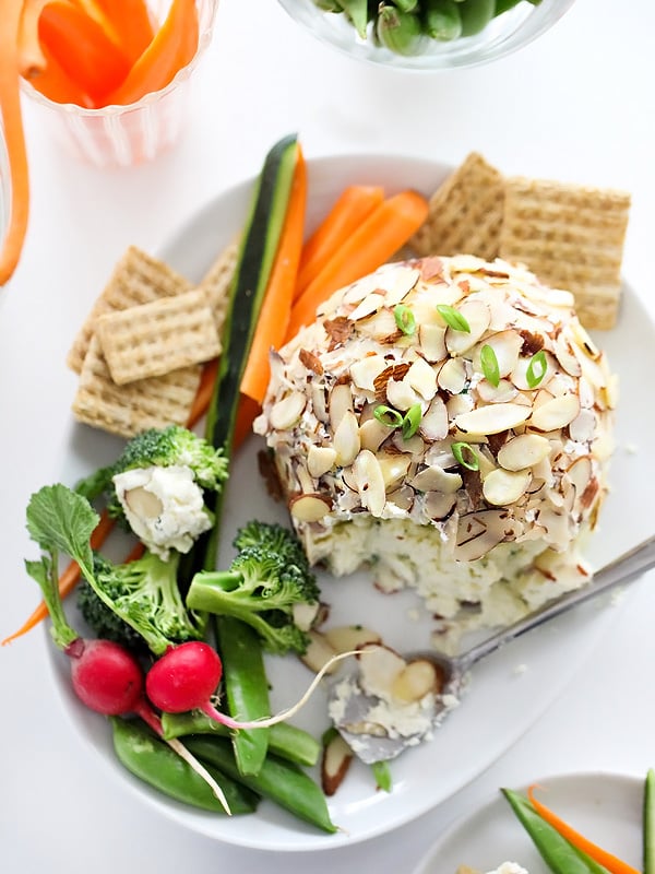 Light and Easy Cheese Ball Recipe | foodiecrush.com #easy #recipes #bites