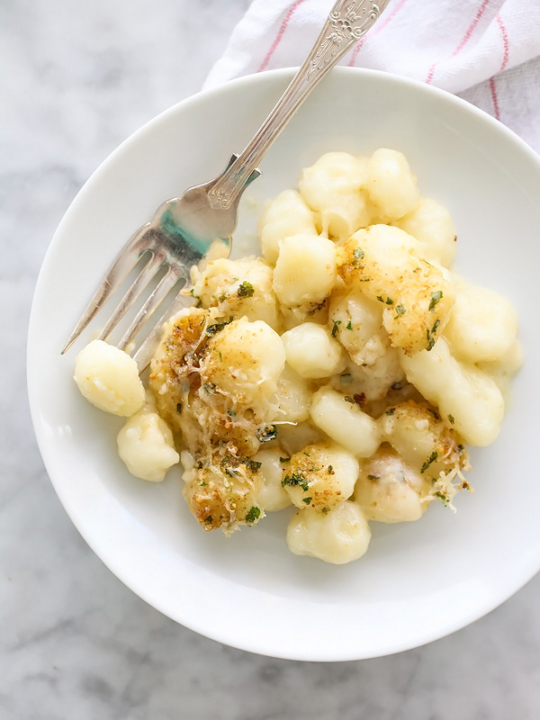 Truffled Gnocchi Mac and Cheese | foodiecrush.com #recipe #easy #white