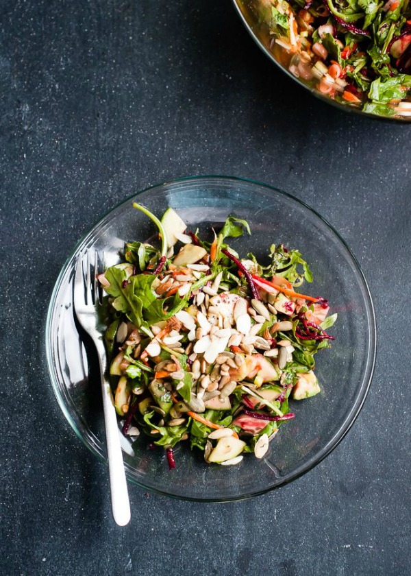 Glowing Skin Salad with Detox Dressing from hellonatural.co on foodiecrush.com
