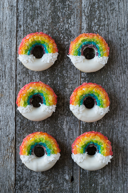 Rainbow Donuts from thefirstyear.com on foodiecrush.com 