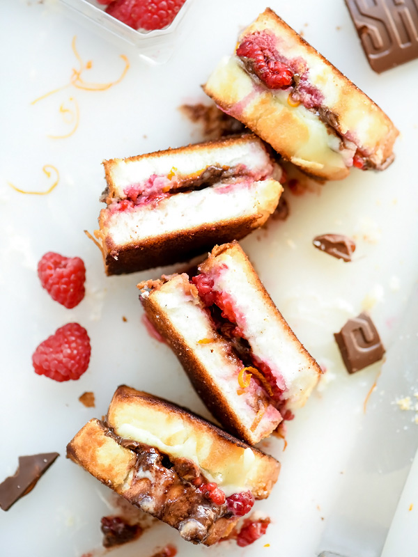 Raspberry and Chocolate Grilled Cheese | foodiecrush.com #sandwichrecipes #desserts #comfortfoods