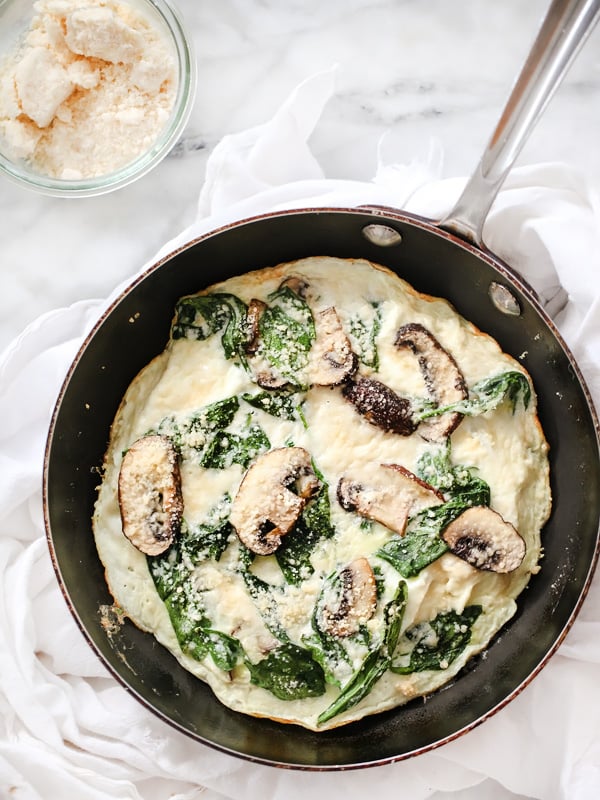 Spinach and Mushroom Egg White Firttata | foodiecrush.com 