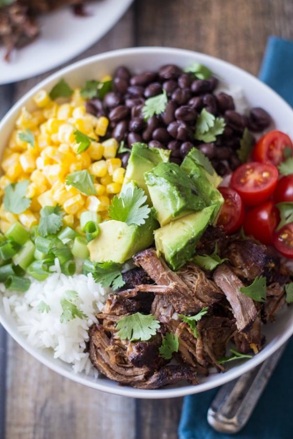 Barbacoa Beef Bowls from thewanderlustkitchen.com on foodiecrush.com