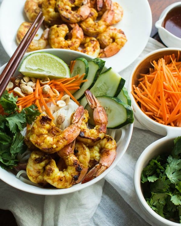 Vietnamese BBQ Shrimp Noodle Bowl from mjandhungryman.com on foodiecrush.com