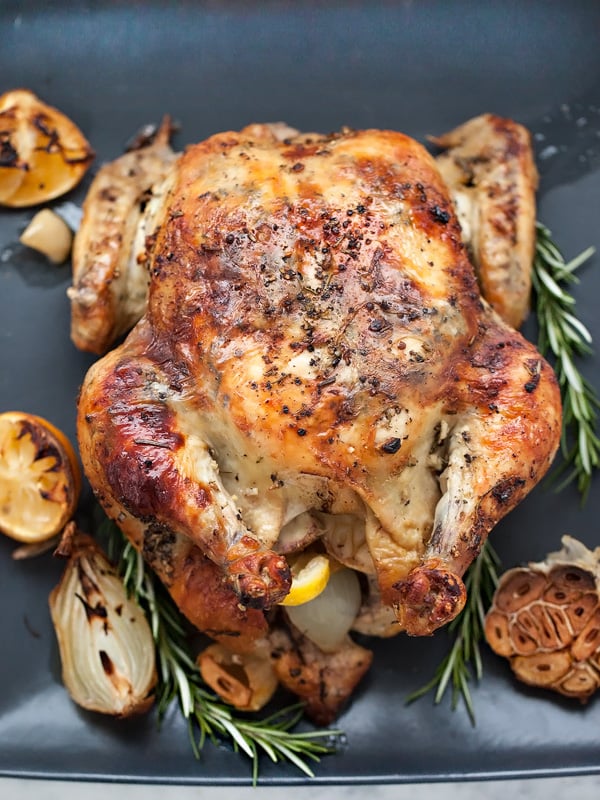 Oven Roasted Chicken with Lemon Garlic Butter | foodiecrush.com