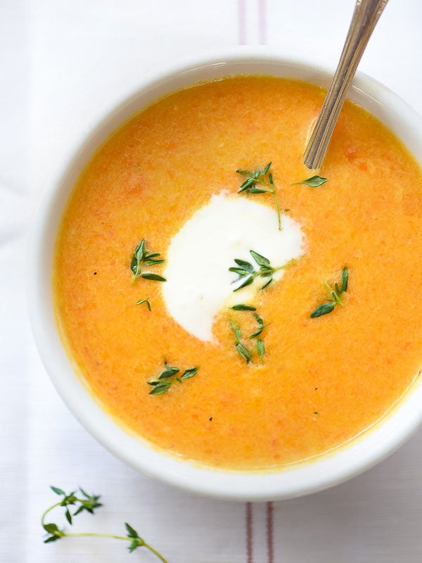 Ginger Carrot Soup | foodiecrush.com #healthy #cooking #recipe 