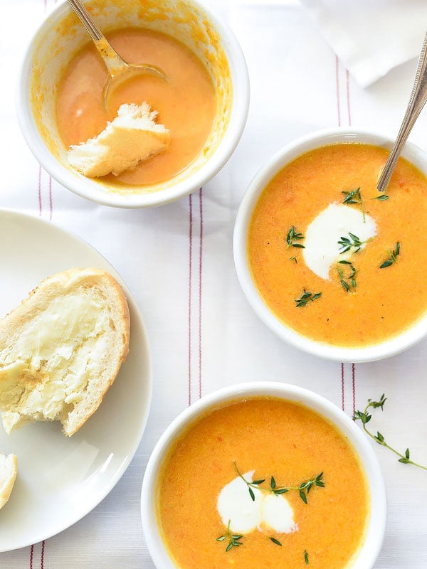 Ginger Carrot Soup | foodiecrush.com #healthy #cooking #recipe 