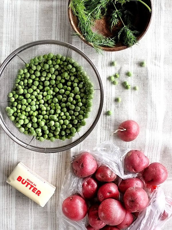 Dilled Red Potatoes and Peas | foodiecrush.com 