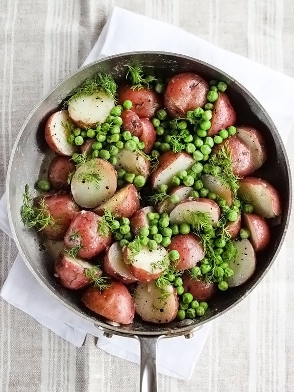 Dilled Red Potatoes and Peas | foodiecrush.com 