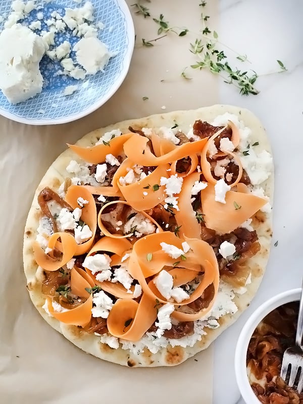 Sweet Potato and Caramelized Onion Pizza | foodiecrush.com